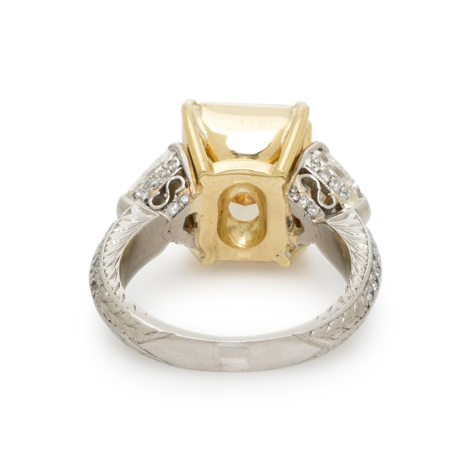 COLORED DIAMOND AND DIAMOND RING