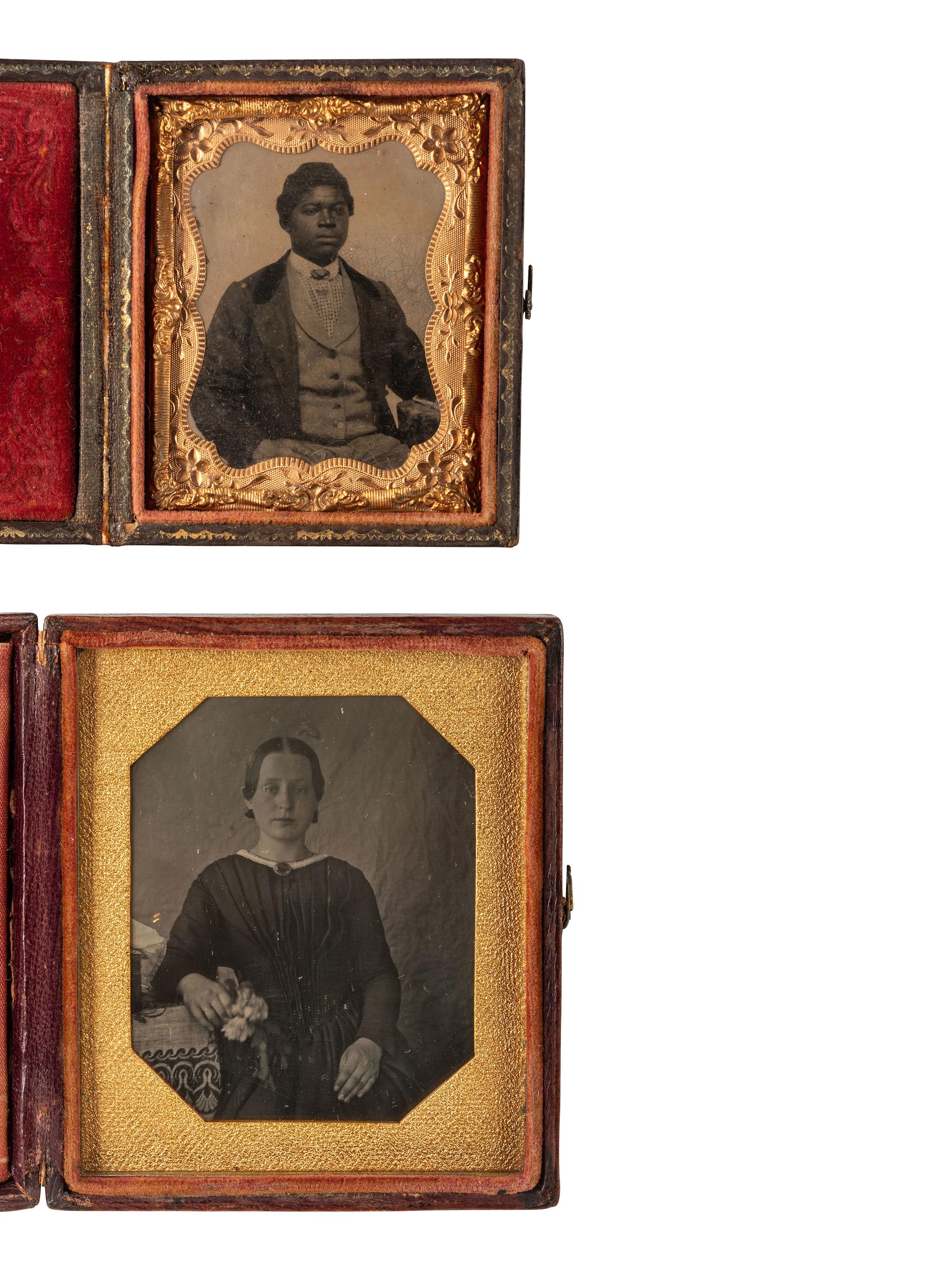 [EARLY PHOTOGRAPHY]. 8 cased images of men and women.