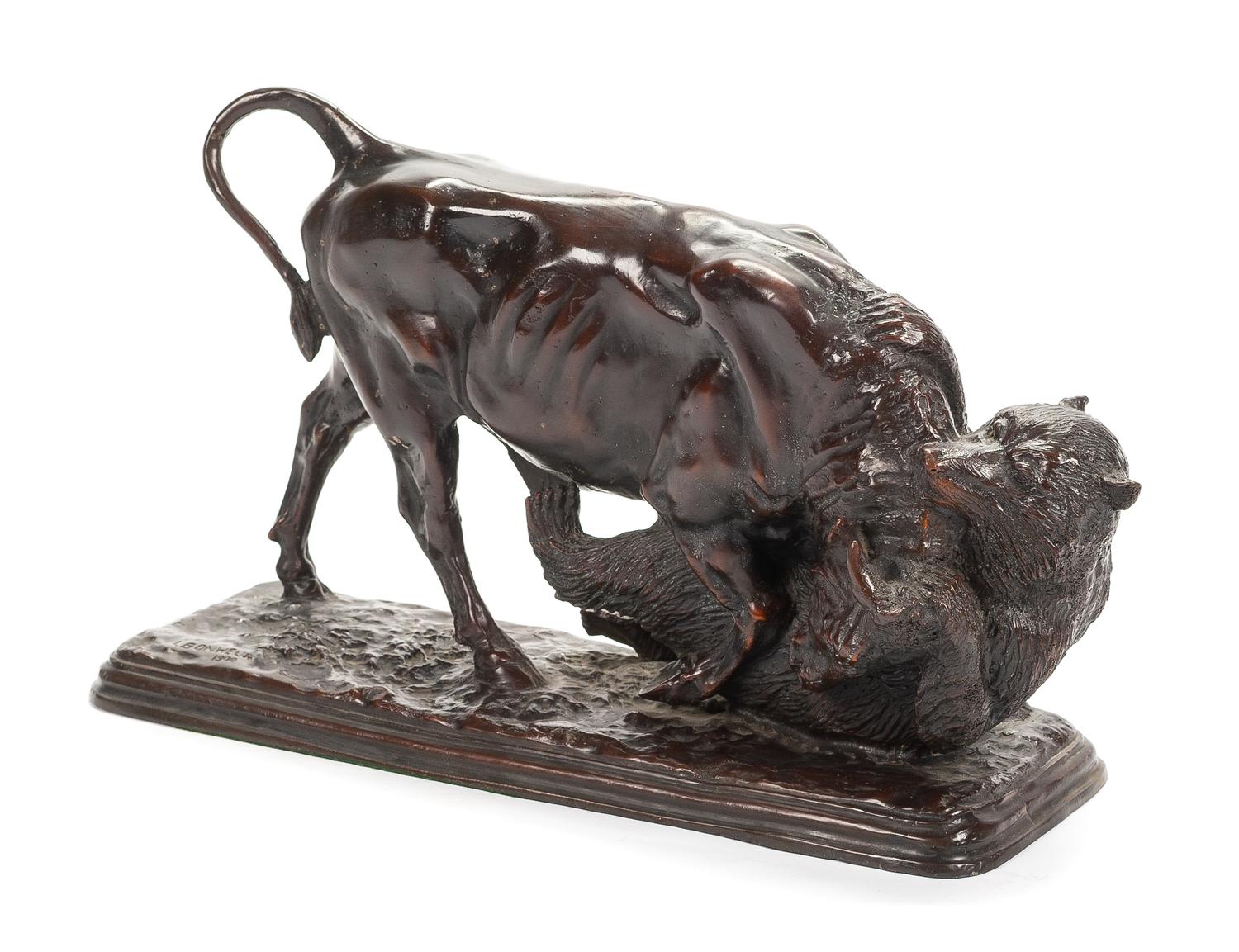 After Isidore Jules Bonheur, (French, Circa 1900), Un taureau et un ours, 1900