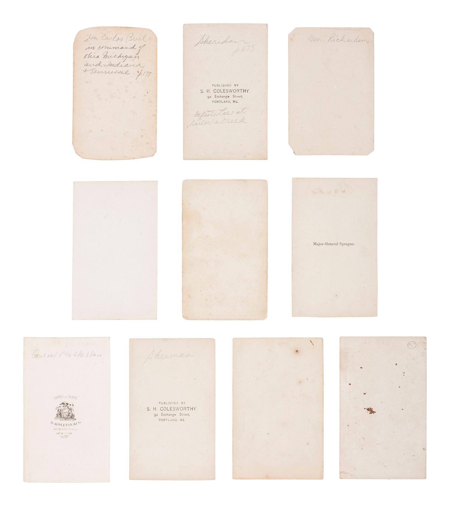 [CIVIL WAR]. CDV album featuring generals, officers, and other prominent figures incl. Generals Winfield SCOTT, Robert ANDERSON, Ambrose BURNSIDE, and Abner DOUBLEDAY.