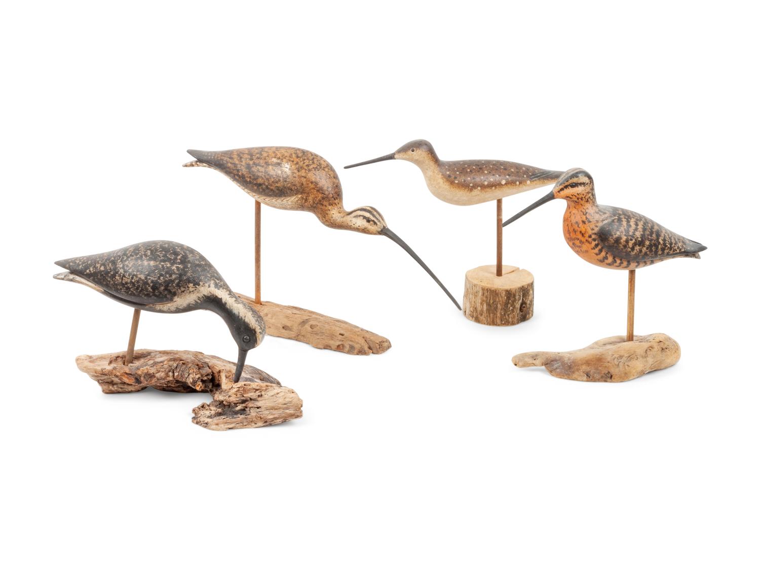 Eight Carved Polychrome Painted Shorebird Decoys