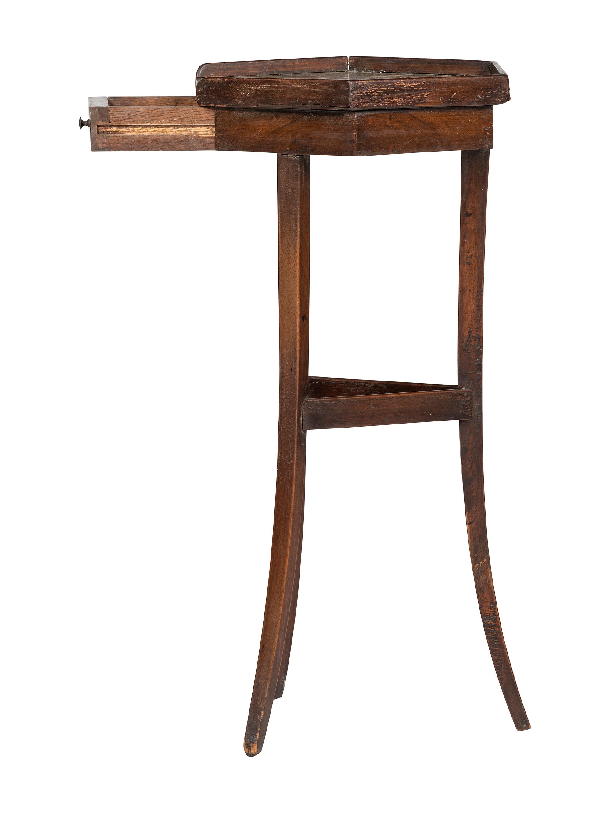 A Regency Mahogany One-Drawer Marble Top Stand