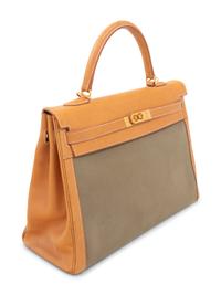 Hermès Leather and Canvas 35cm Kelly Bag, 2007