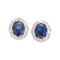 SAPPHIRE AND DIAMOND EARCLIPS
