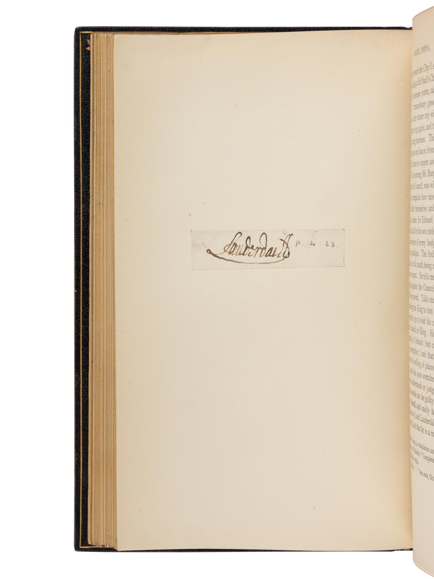 PEPYS, Samuel (1633-1703). The Diary of Samuel Pepys . Henry B. Wheatley, editor. London & Cambridge: George Bell & Sons, and Deighton Bell & Co., 1893-1899.