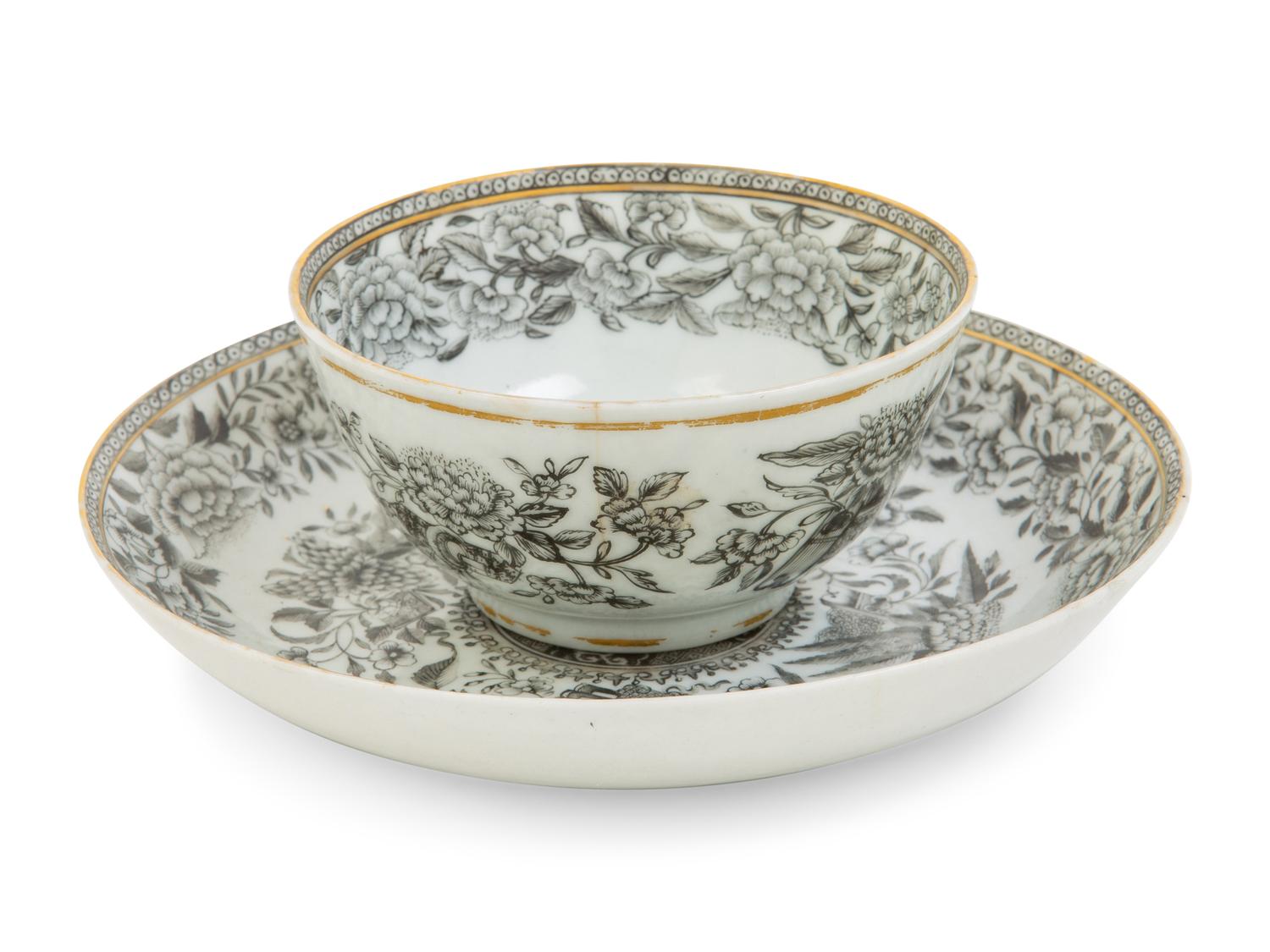 A Chinese Export Porcelain Teacup and Saucer