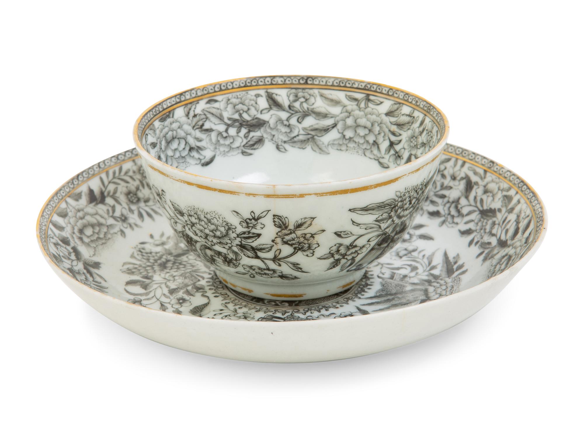 A Chinese Export Porcelain Teacup and Saucer