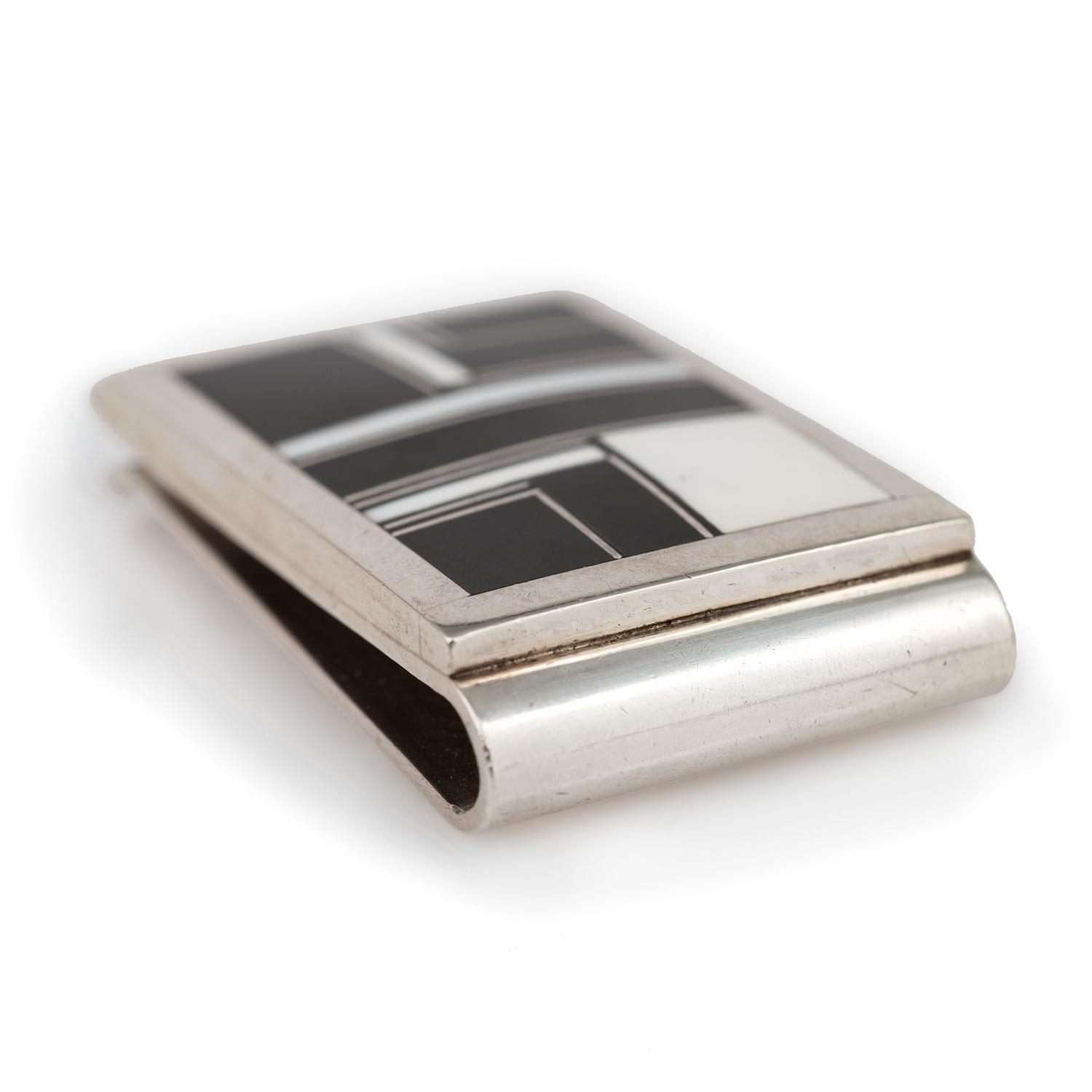 Sterling Silver and Mosaic Inlay Money Clip