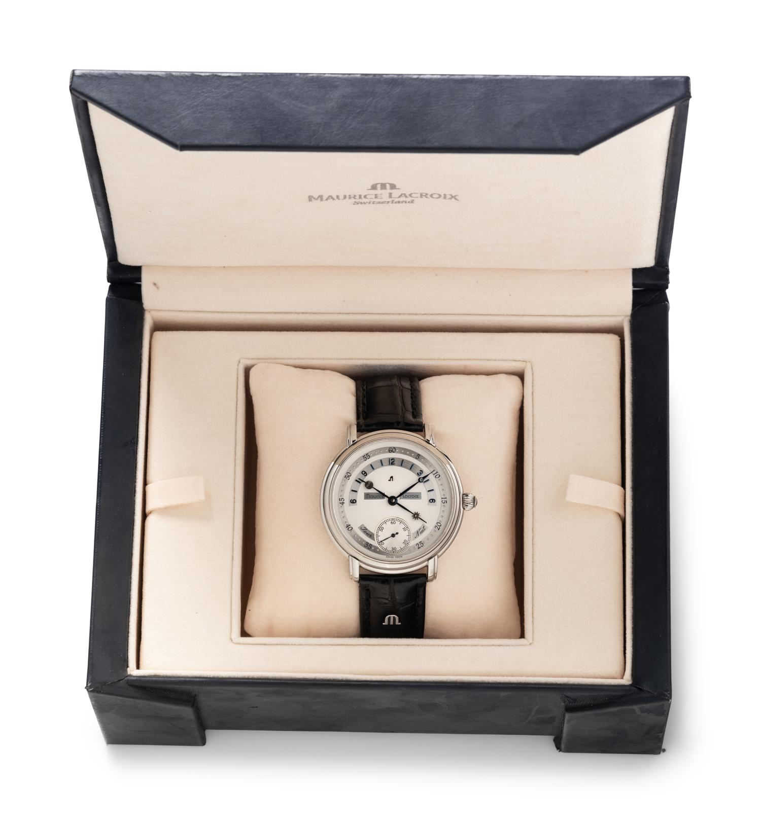 MAURICE LACROIX, REF. 07769 STAINLESS STEEL 'MASTERPIECE JOUR ET NUIT' WATCH
