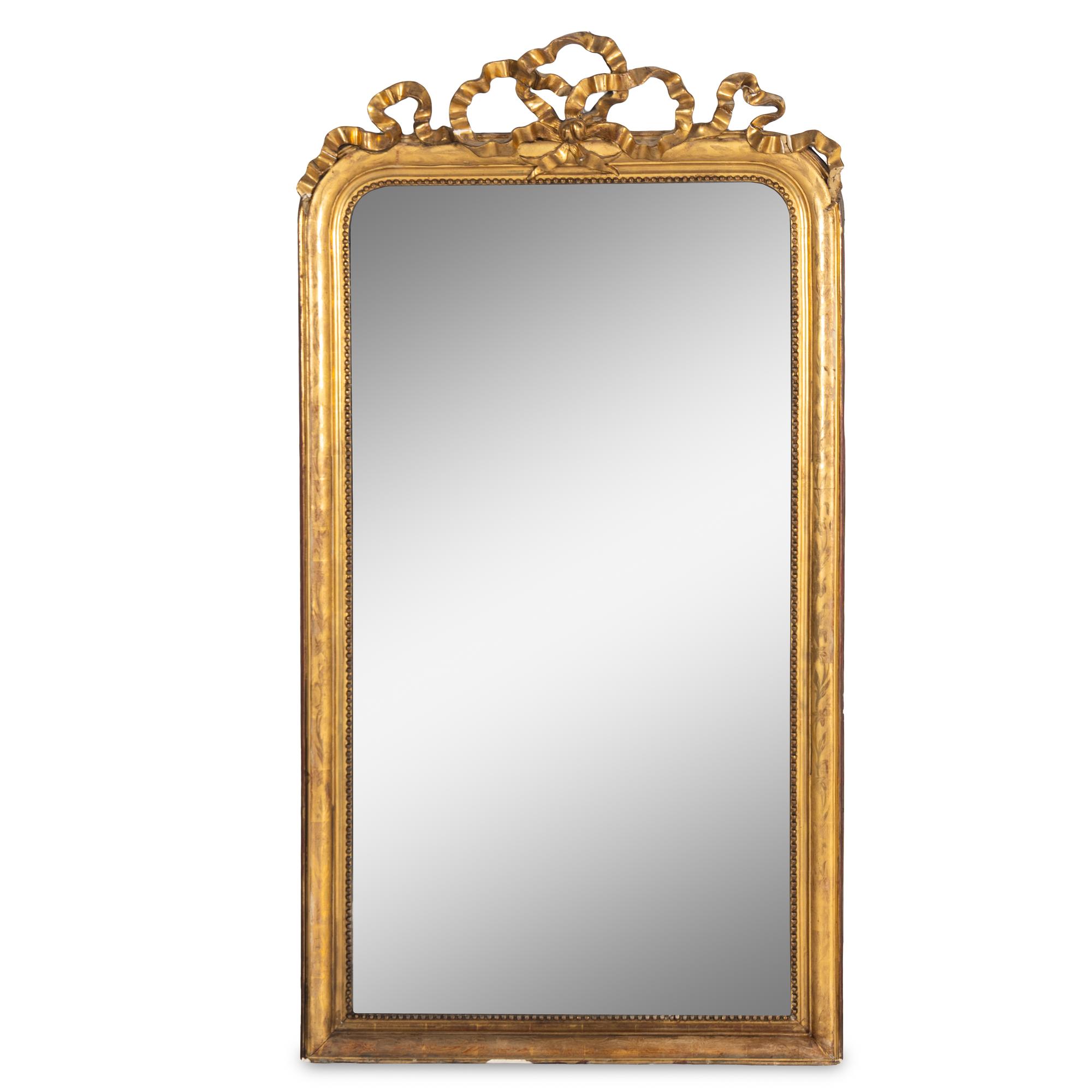 A Napoleon III Carved Giltwood Mirror