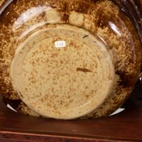 A Painted Wood Wash Stand with a Flint Enamel Water Pitcher and Wash Basin