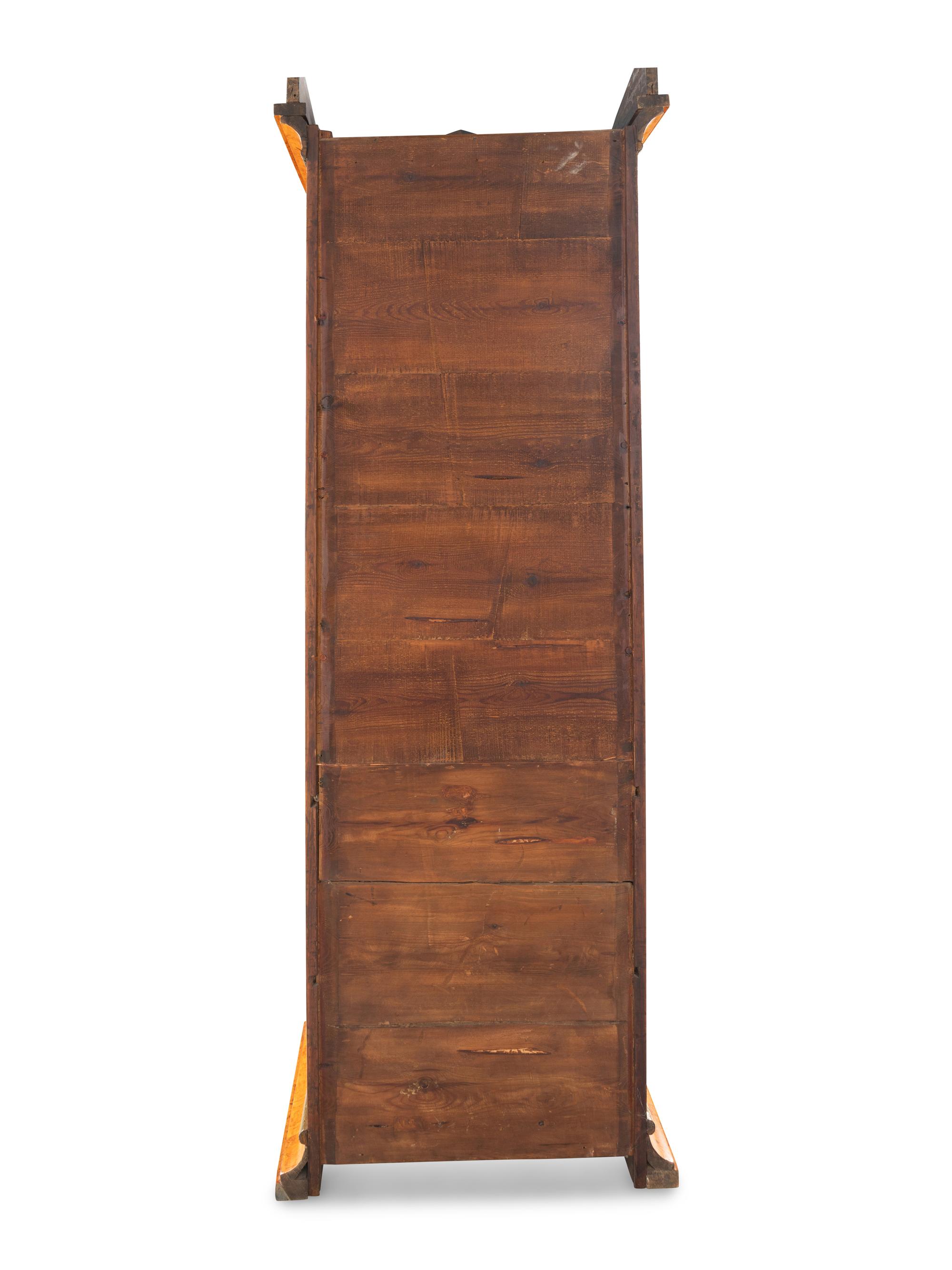 A Russian Neoclassical Karelian Birch Vitrine Cabinet