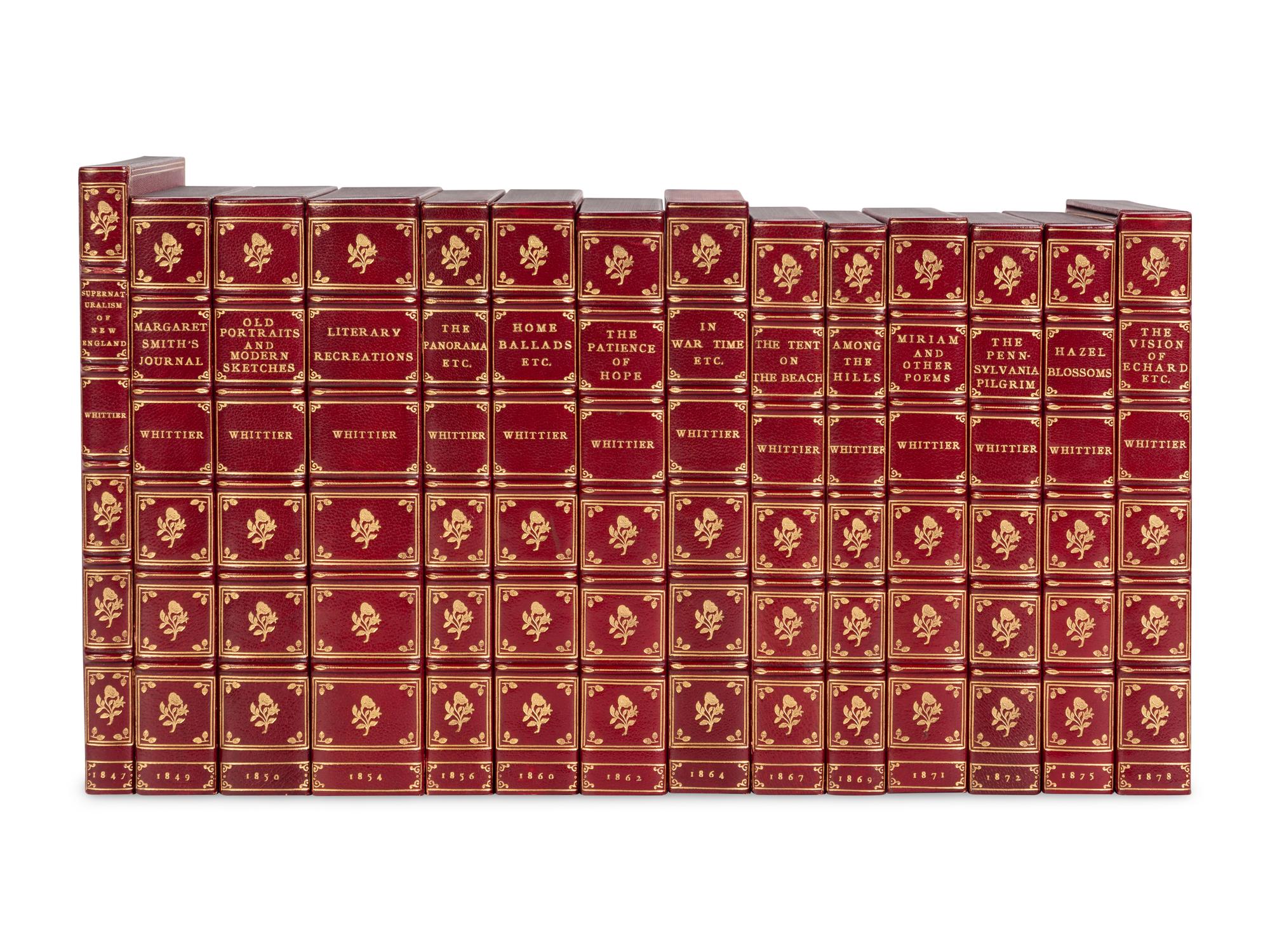 WHITTIER, John Greenleaf (1807-1892). A group of 14 FIRST EDITIONS: