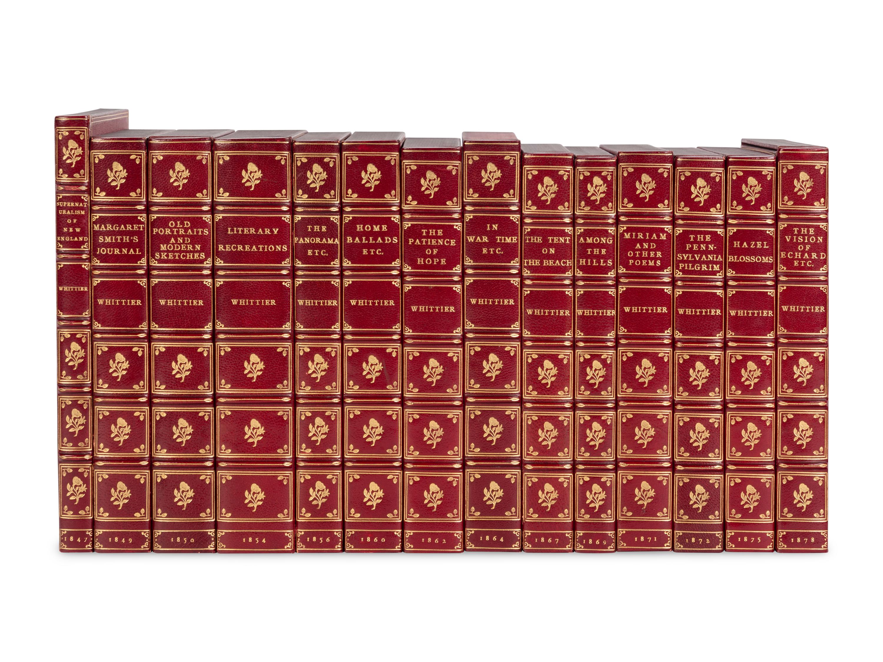 WHITTIER, John Greenleaf (1807-1892). A group of 14 FIRST EDITIONS: