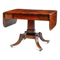A Regency Mahogany and Brass-Inlaid Sofa Table