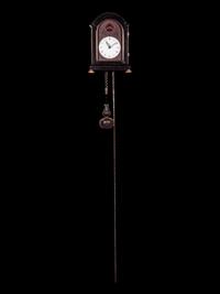 A Japanese Ebonized Cased Lantern Clock with Gourd-Form Weight