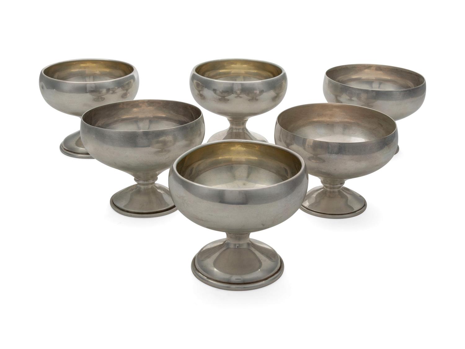A Set of Six American Silver Dessert Cups