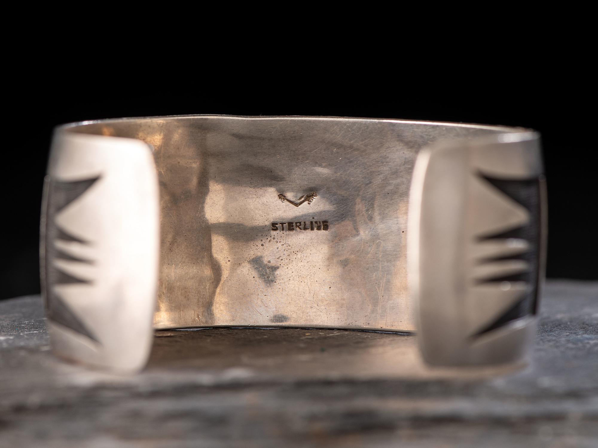 Sterling Silver Overlay Cuff Bracelet, with Winged Elements