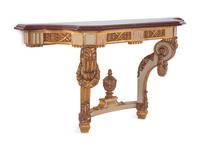 A Régence Style White-Painted and Parcel Gilt Marble-Top Console Table