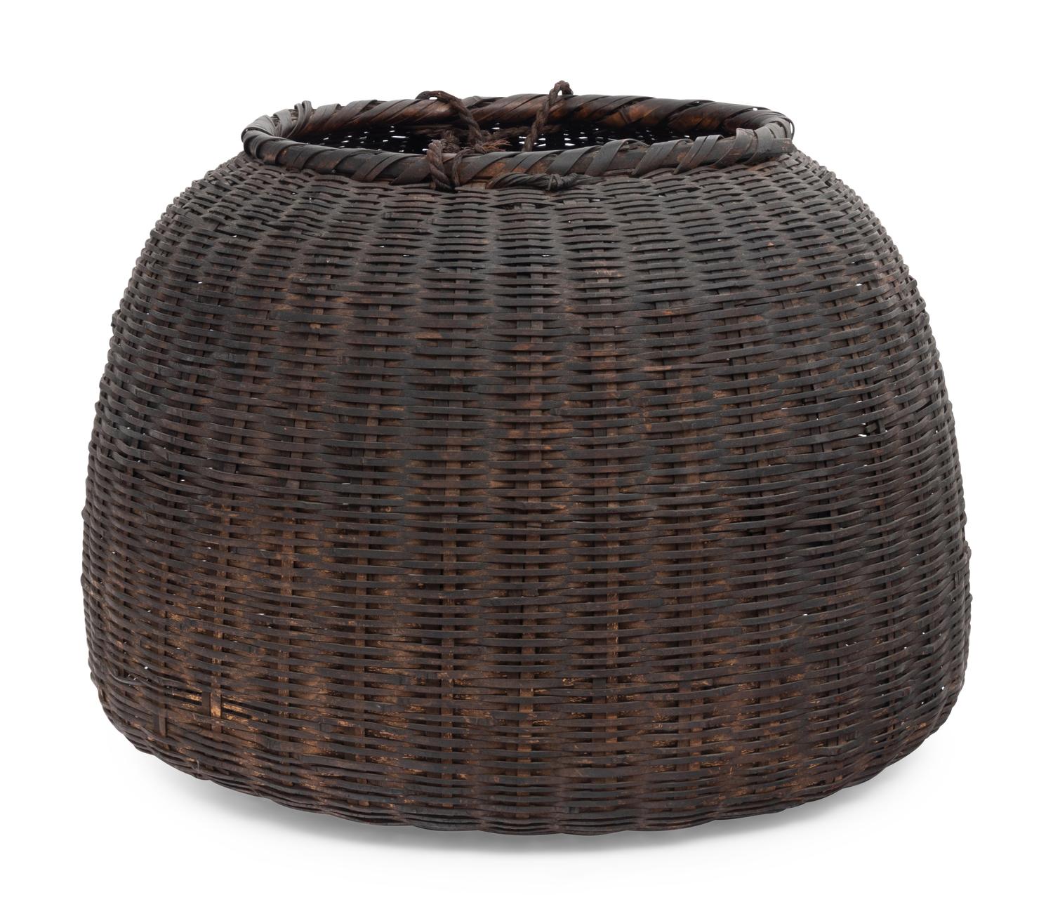 A Large Japanese Ikebana Bamboo Flower Arranging Basket