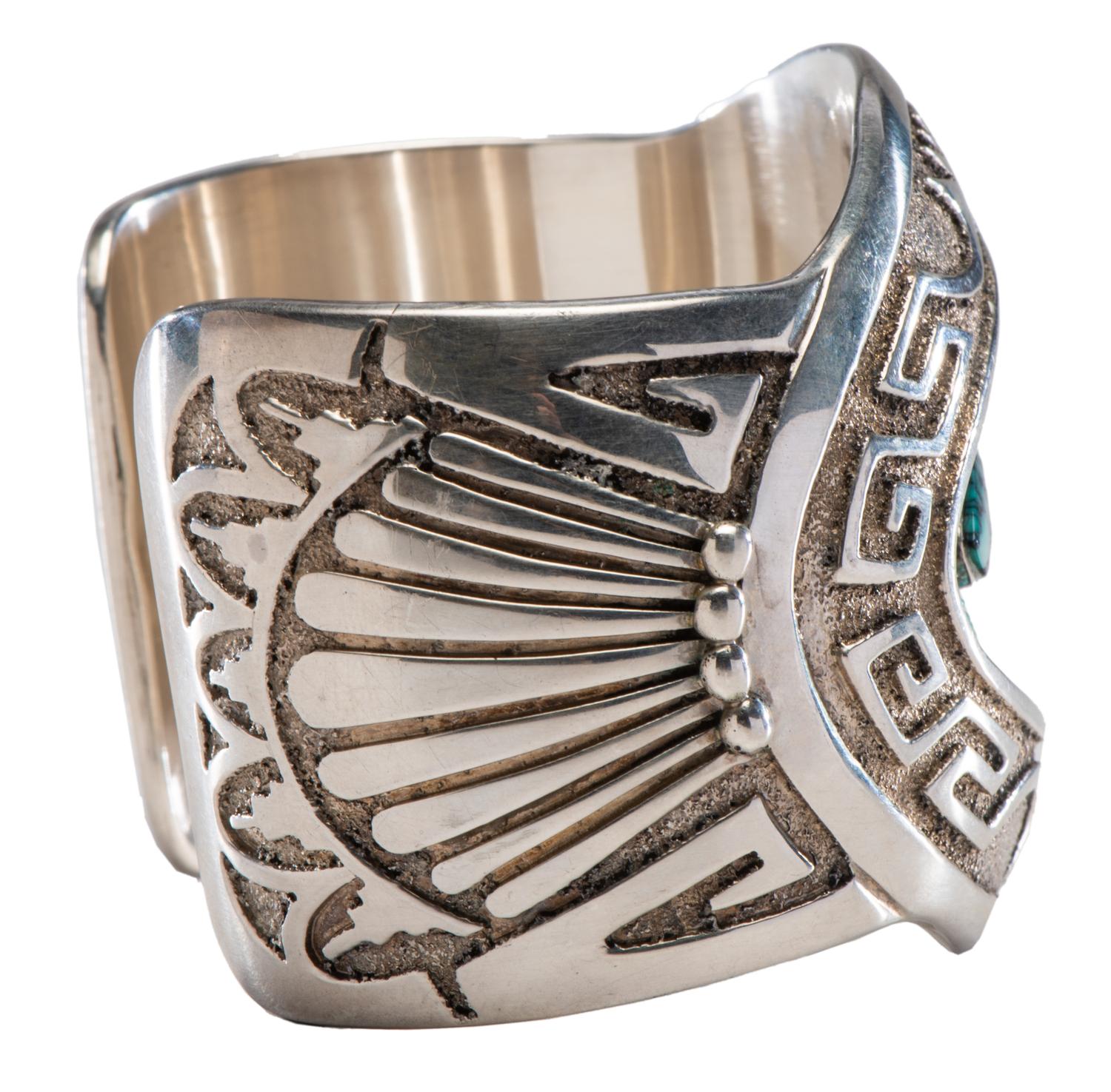 Sterling Silver Overlay Cuff Bracelet and Post Earrings, with Turquoise, Coral, and Lapis Inlay Lot is located and will ship from Denver, Colorado.