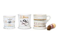 Three Porcelain Occupational Shaving Mugs