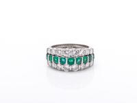 TIFFANY & CO., DIAMOND AND EMERALD RING