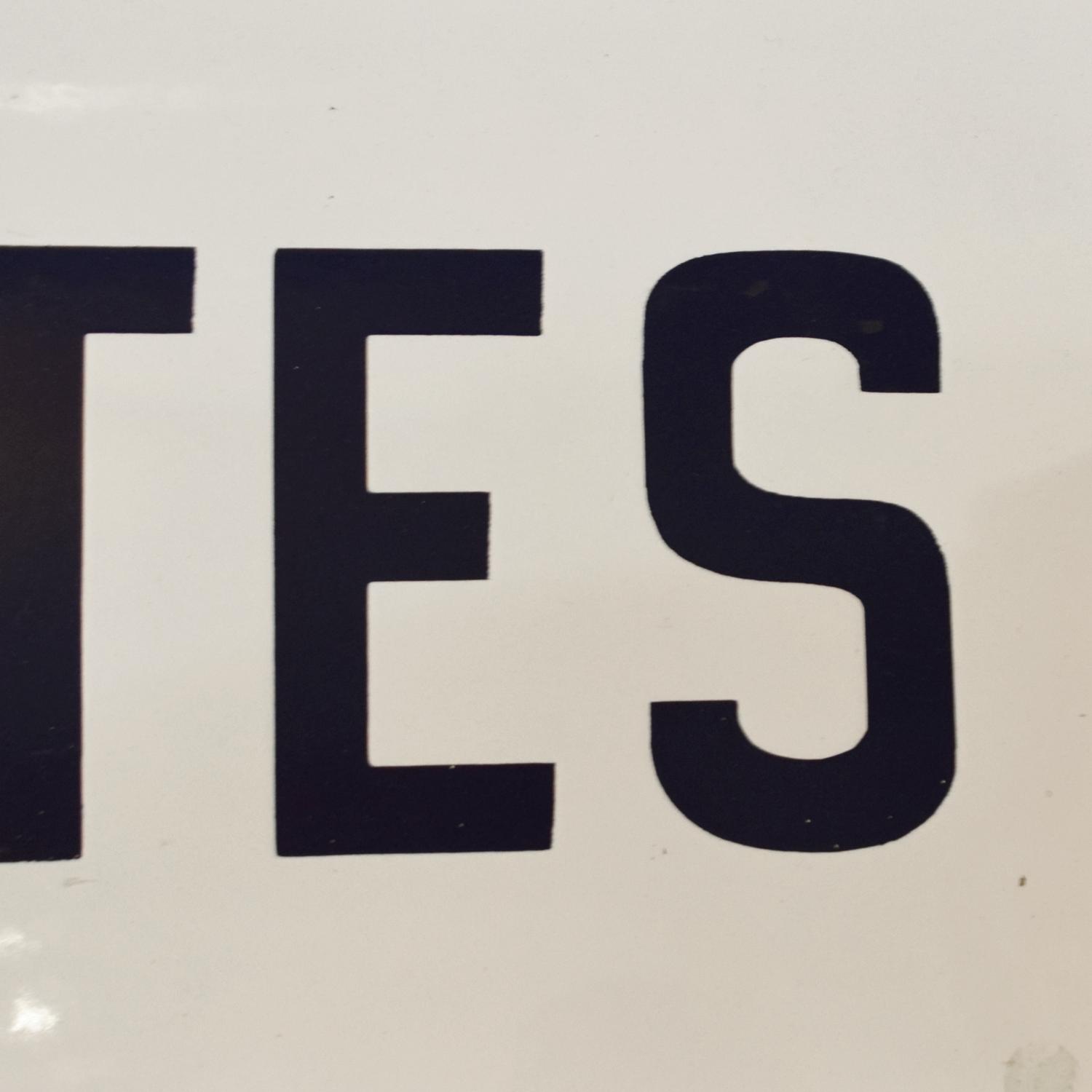 An Enameled Steel "TOILETTES" Sign 35.5" W .25" D X 13.5" H — Argentina, Circa 1920