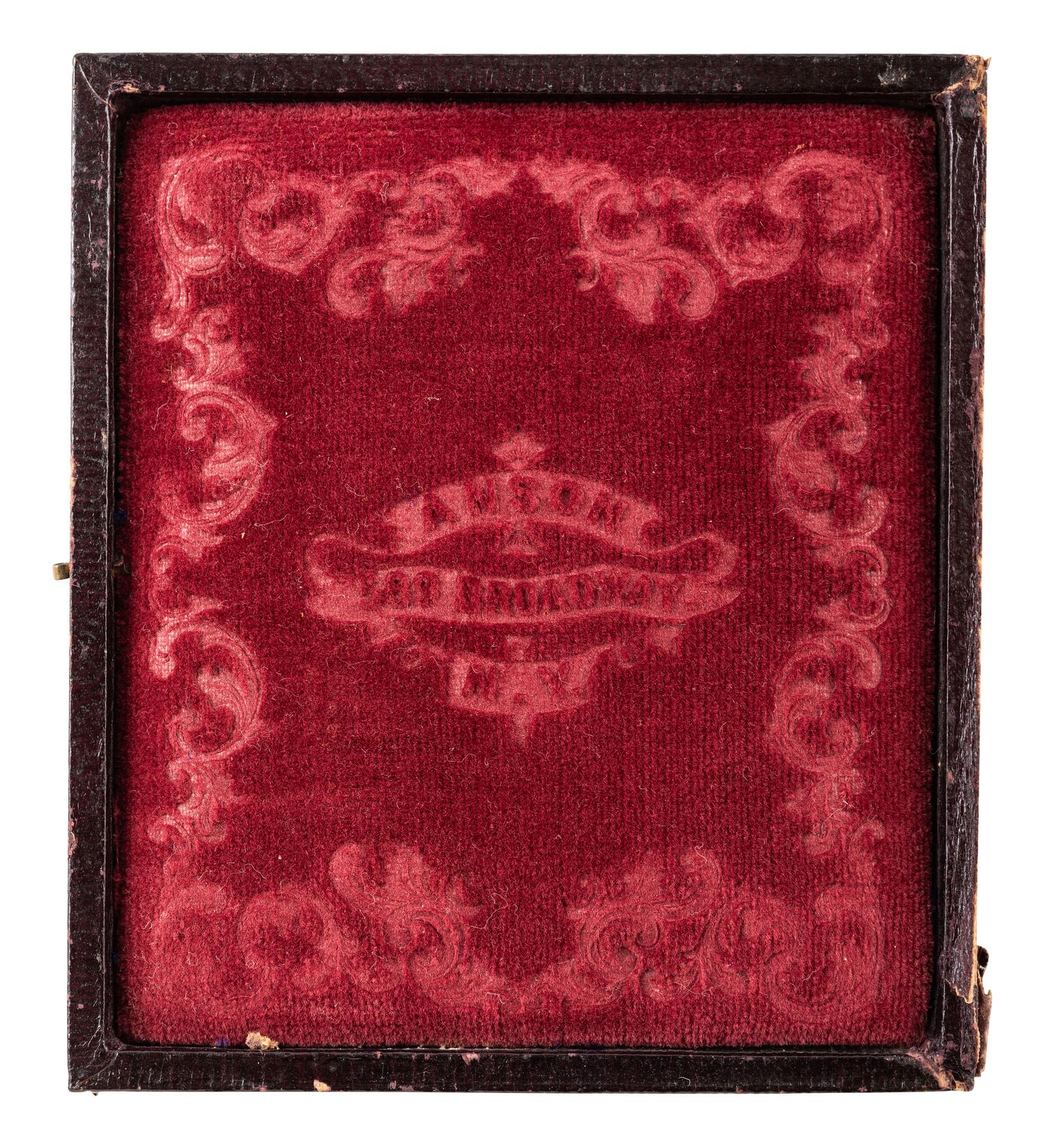 [MILITARIA - EARLY PHOTOGRAPHY]. ANSON, photographer. Sixth plate daguerreotype of a young naval ensign with an anchor on his cap. New York, NY.