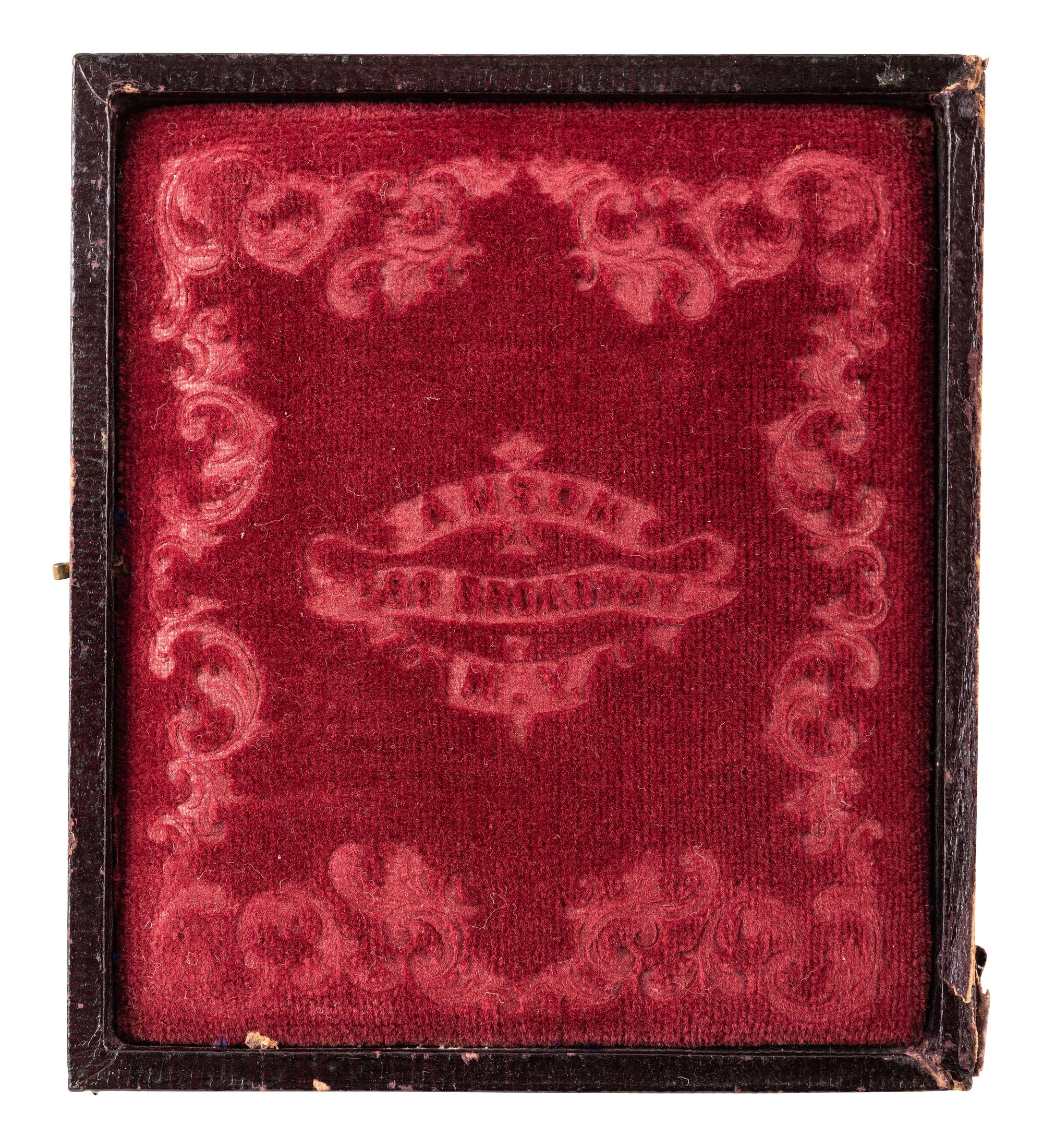 [MILITARIA - EARLY PHOTOGRAPHY]. ANSON, photographer. Sixth plate daguerreotype of a young naval ensign with an anchor on his cap. New York, NY.