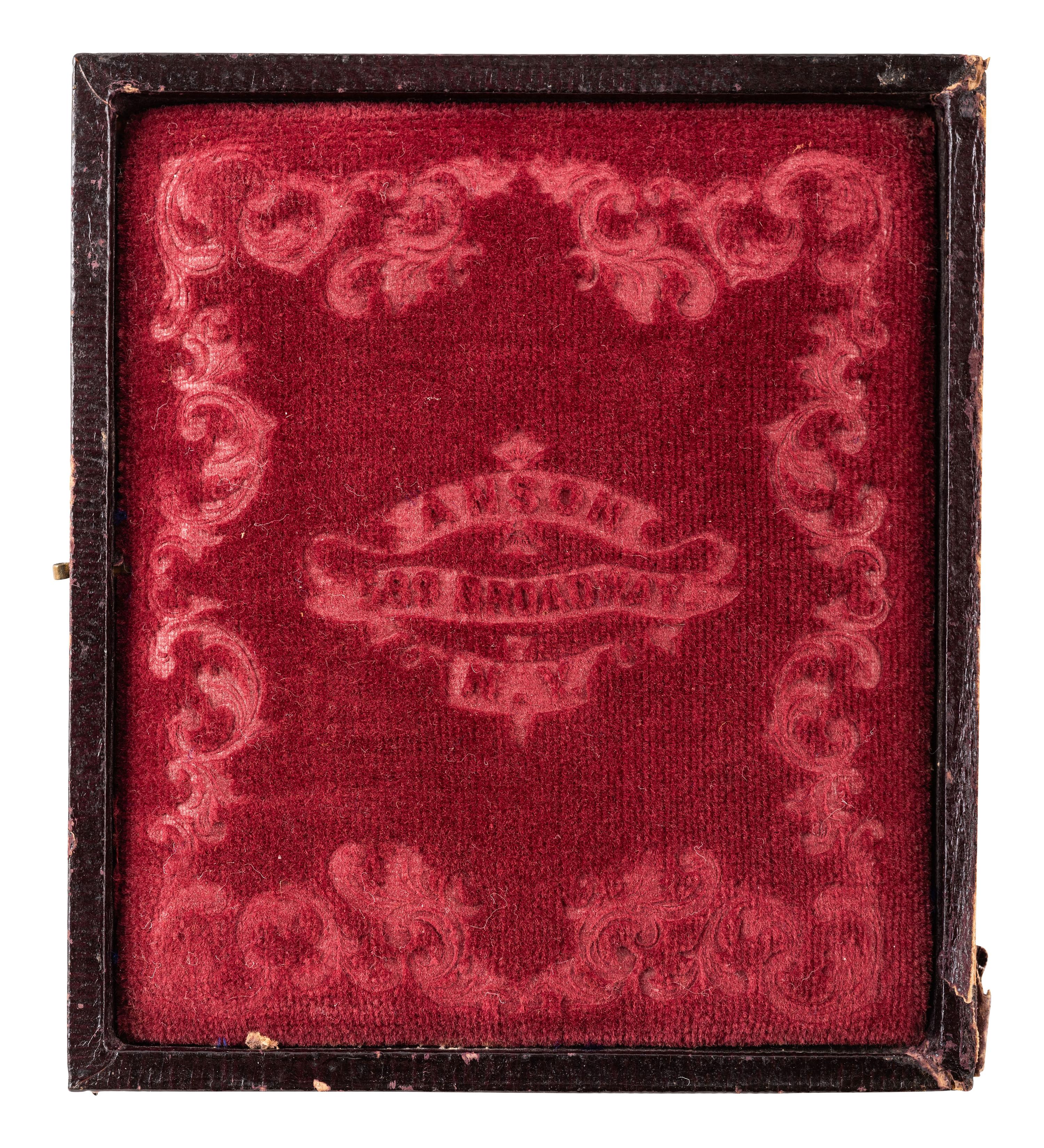 [MILITARIA - EARLY PHOTOGRAPHY]. ANSON, photographer. Sixth plate daguerreotype of a young naval ensign with an anchor on his cap. New York, NY.