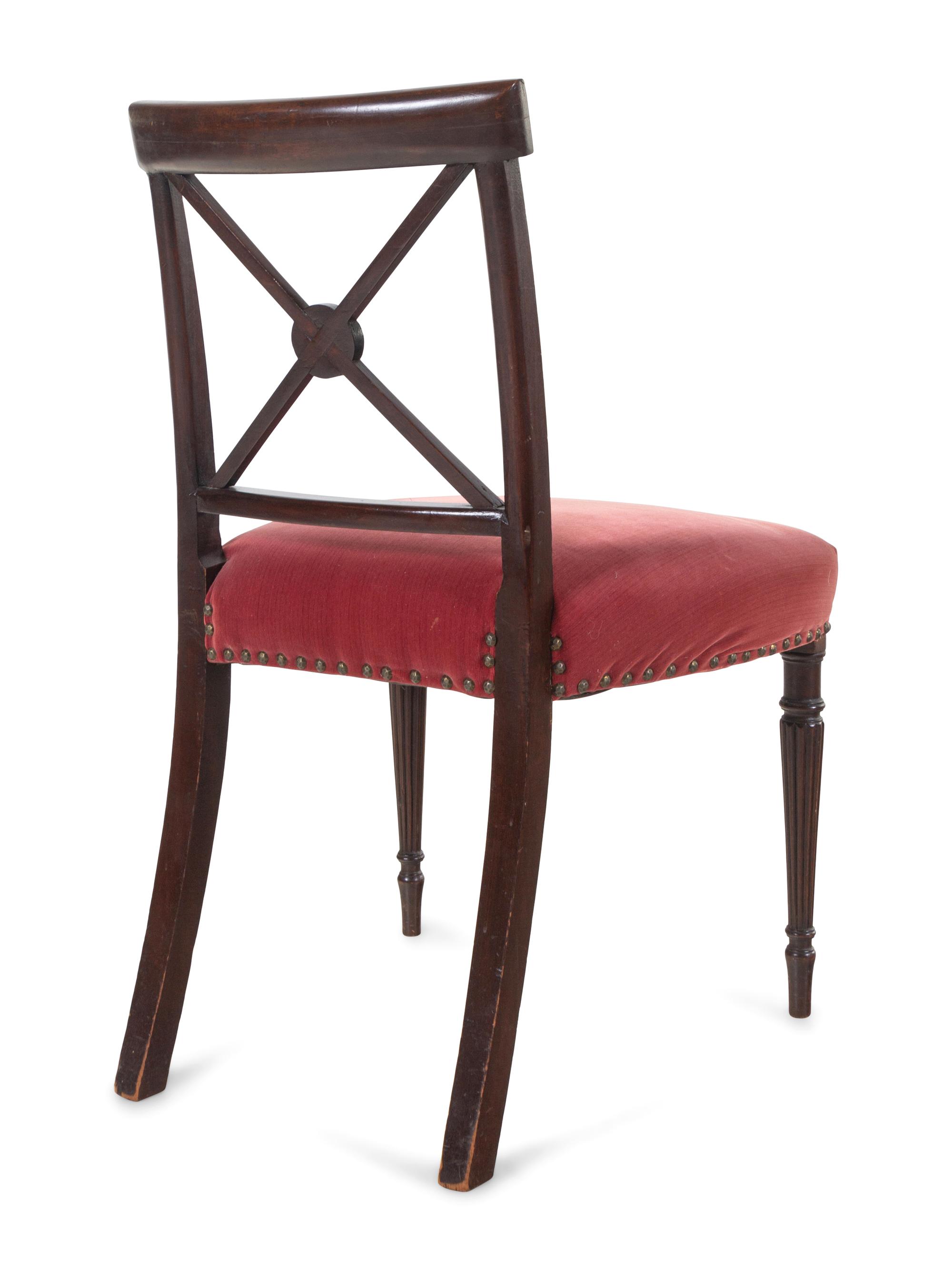 A Set of Five Regency Mahogany Side Chairs