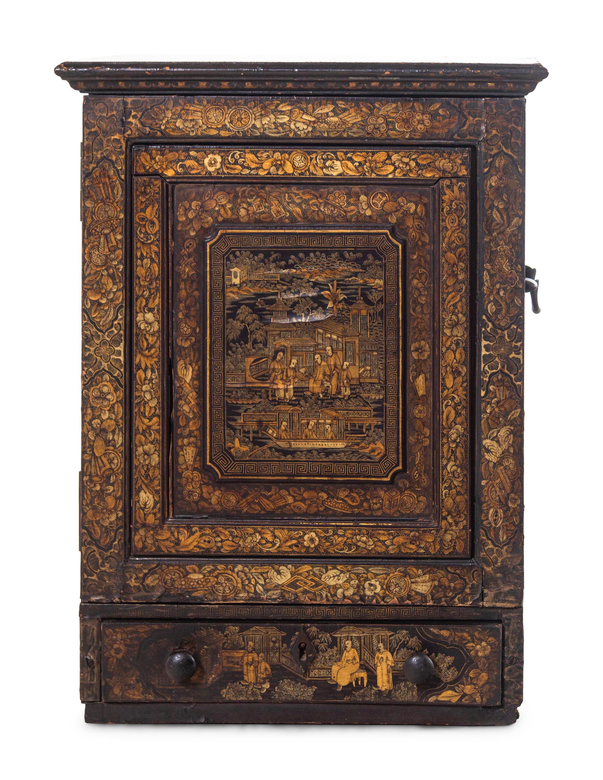 A Pair of Chinese Export Lacquered Cabinets