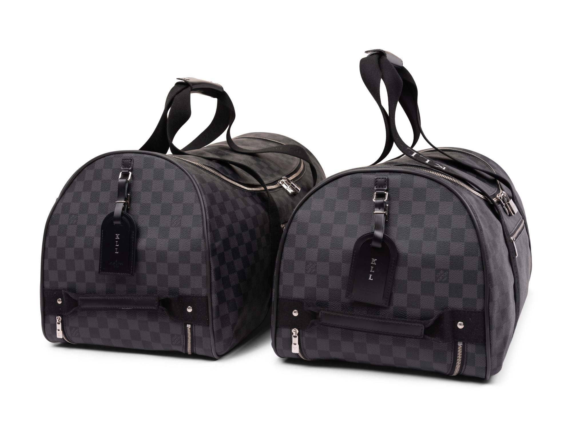 Two Louis Vuitton Néo Éole Damier Graphite Coated Canvas Rolling Travel Bags, 2017