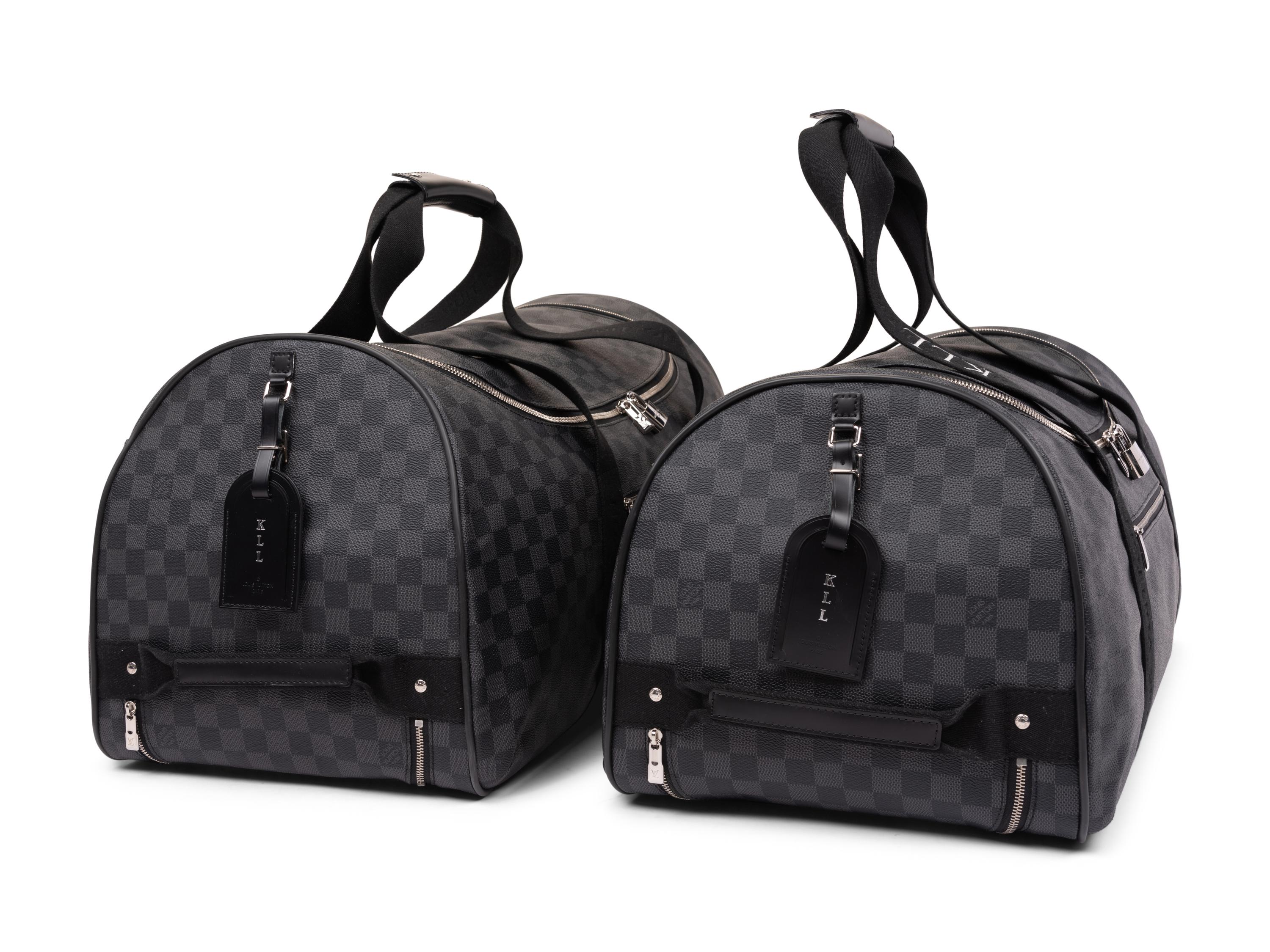 Two Louis Vuitton Néo Éole Damier Graphite Coated Canvas Rolling Travel Bags, 2017