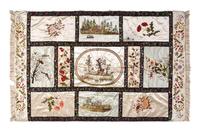 An Embroidered Silk and Lace Bedspread