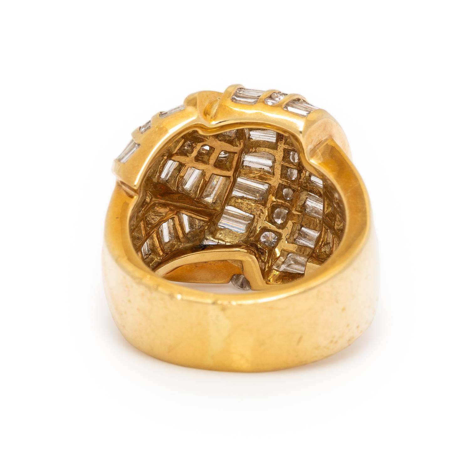 Charles Krypell, Yellow Gold and Diamond Knot Ring