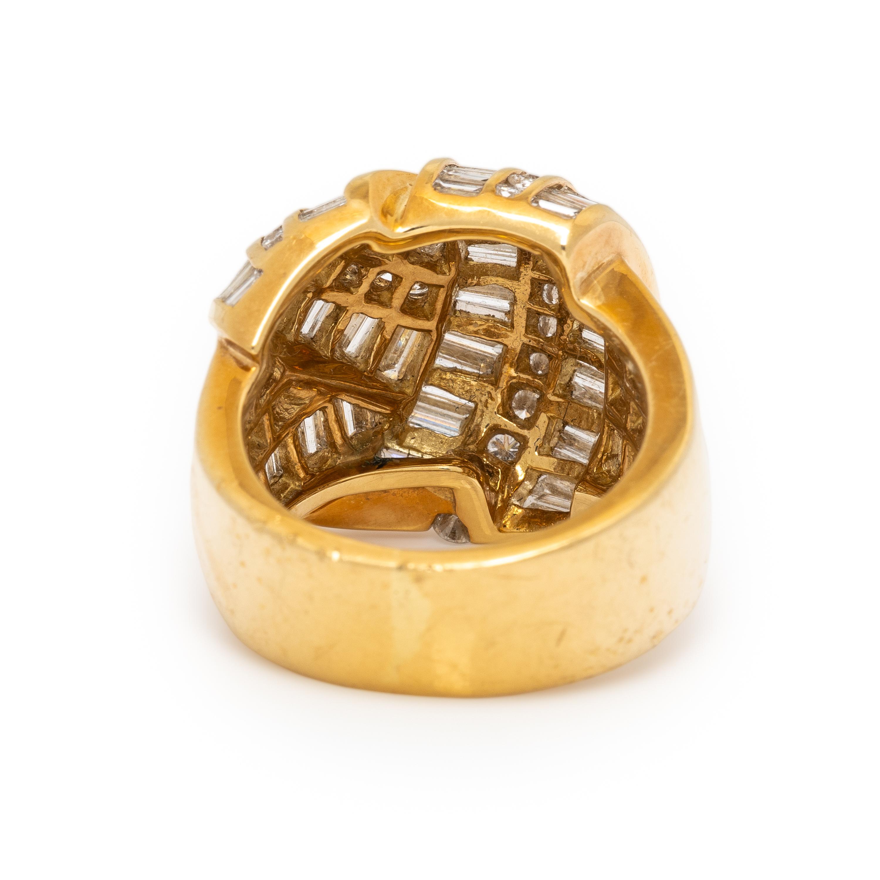 Charles Krypell, Yellow Gold and Diamond Knot Ring