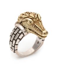 A 14 Karat Yellow Gold and Sterling Silver 'Alligator' Ring, Kieselstein-Cord, Circa 1999, 10.90 dwts.