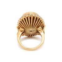 BRITISH, DIAMOND AND ENAMEL RING