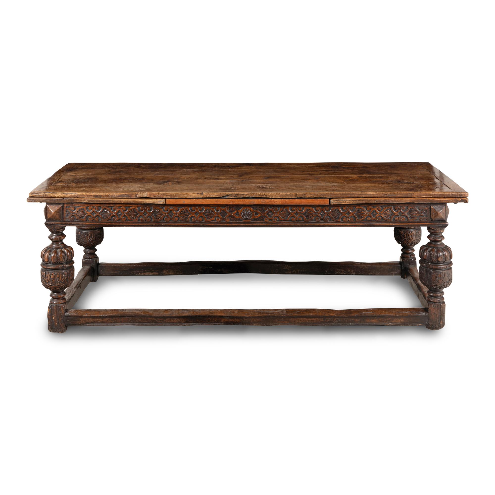 A Jacobean Carved Oak Refectory Table
