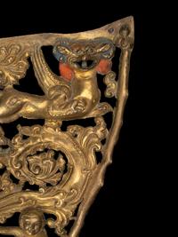 A Large Gilt Bronze Repoussé Mandala