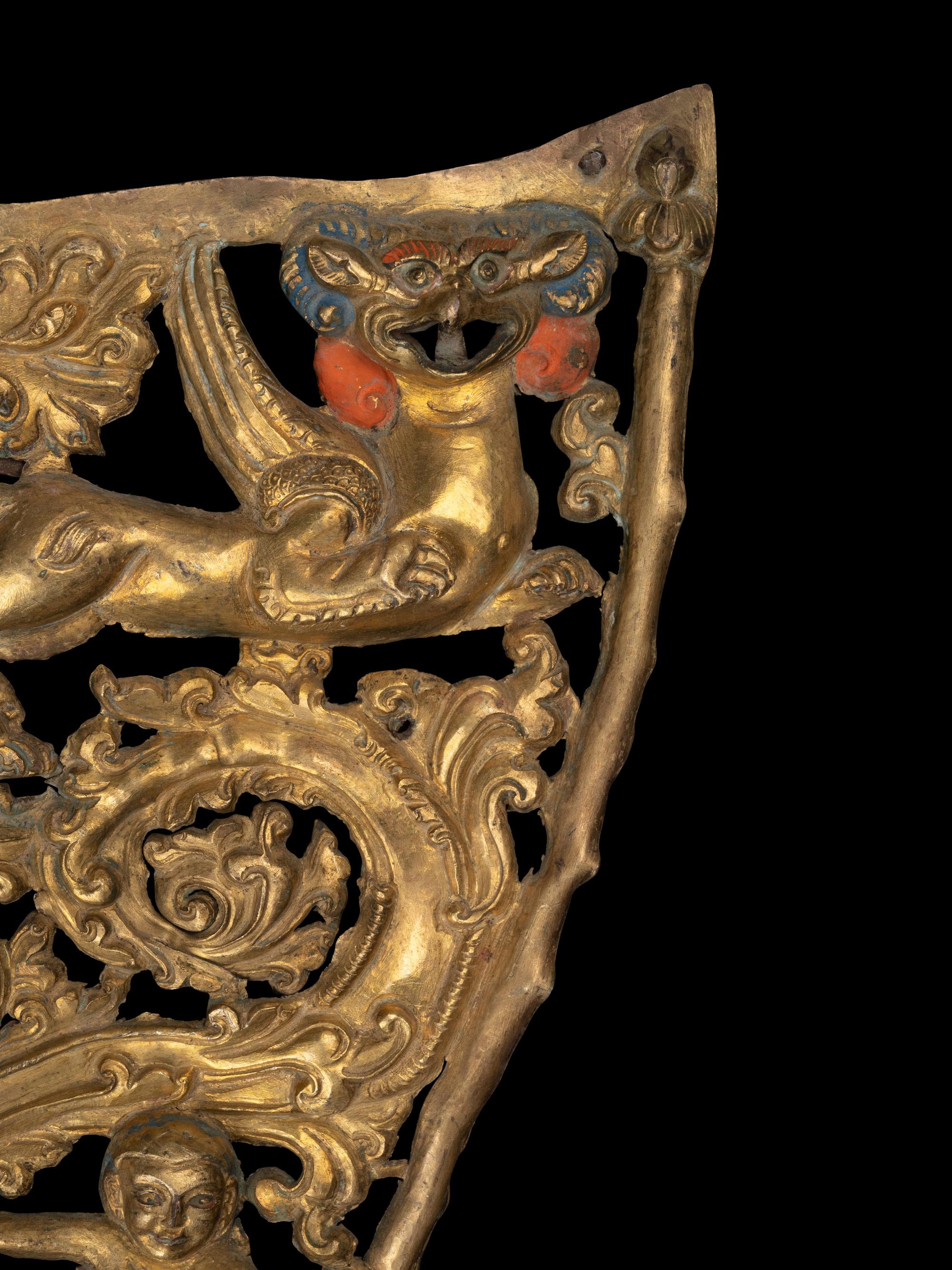 A Large Gilt Bronze Repoussé Mandala
