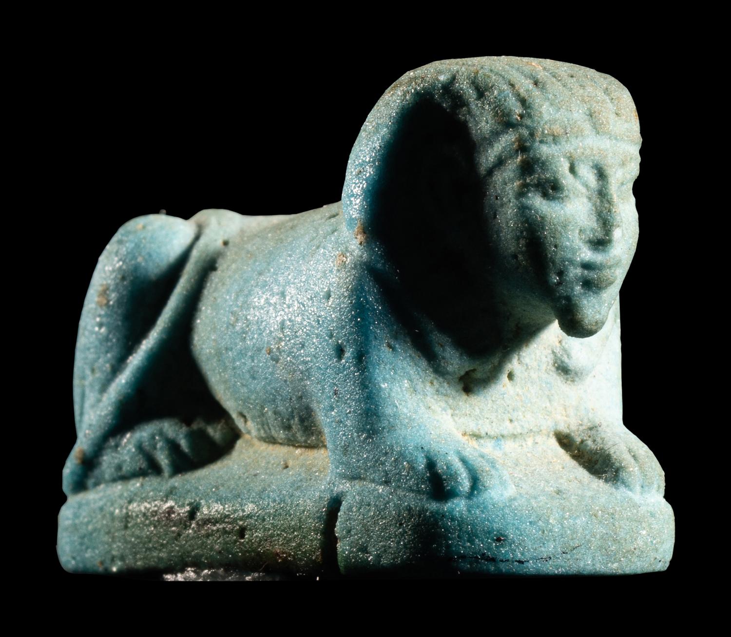 An Egyptian Faience Sphinx