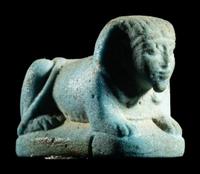 An Egyptian Faience Sphinx