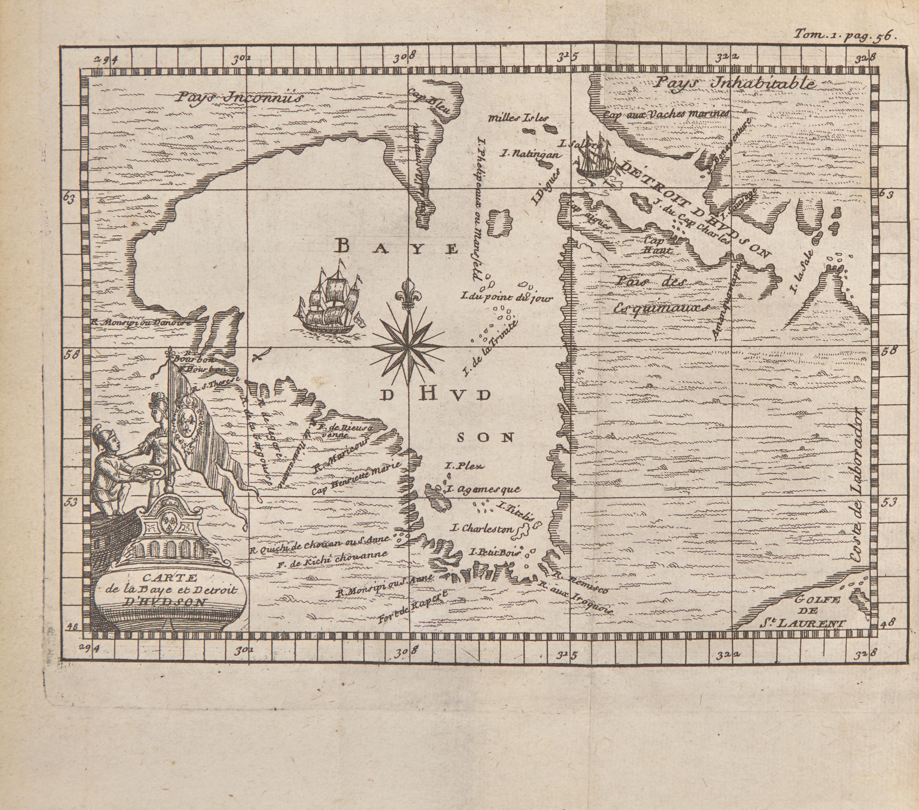 [Canadiana] Bacqueville de la Potherie, (Claude-Charles Le Roy). Histoire de l'Amerique Septentrionale...
