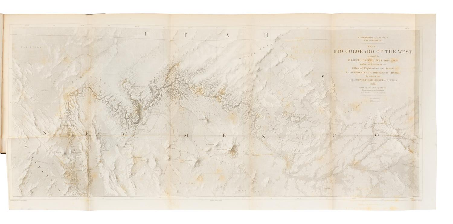 IVES, Joseph Christmas (1829-1868). Report Upon the Colorado River of the West, Under the Direction of the Office of Explorations and Surveys... Washington: Government Printing Office, 1861.
