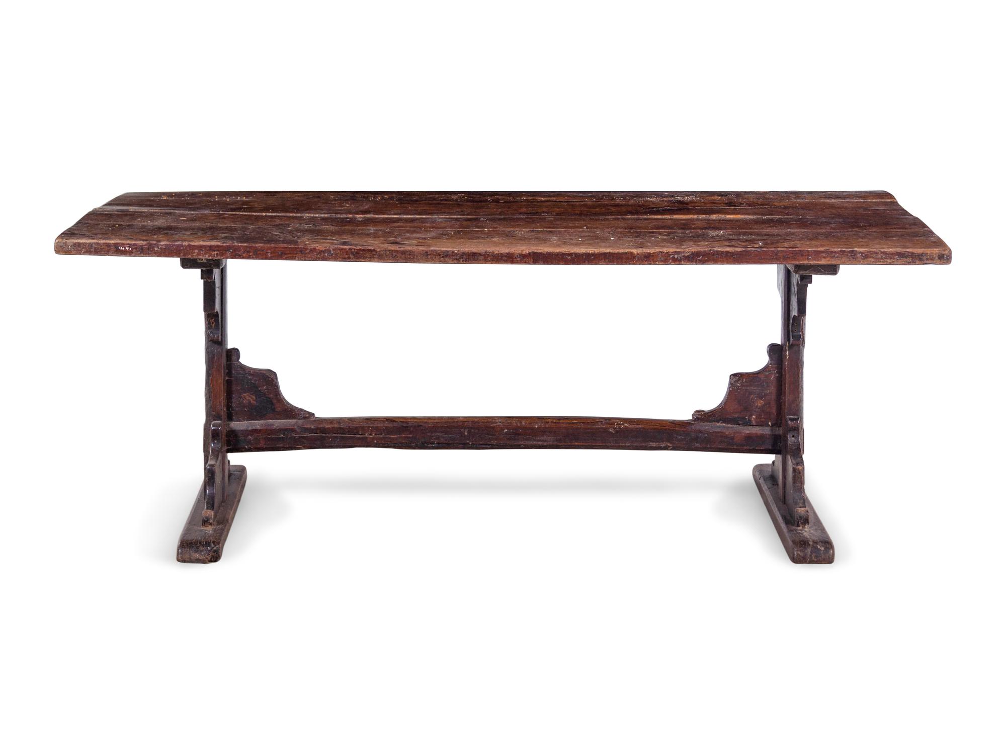 An Italian Renaissance Walnut Trestle Table