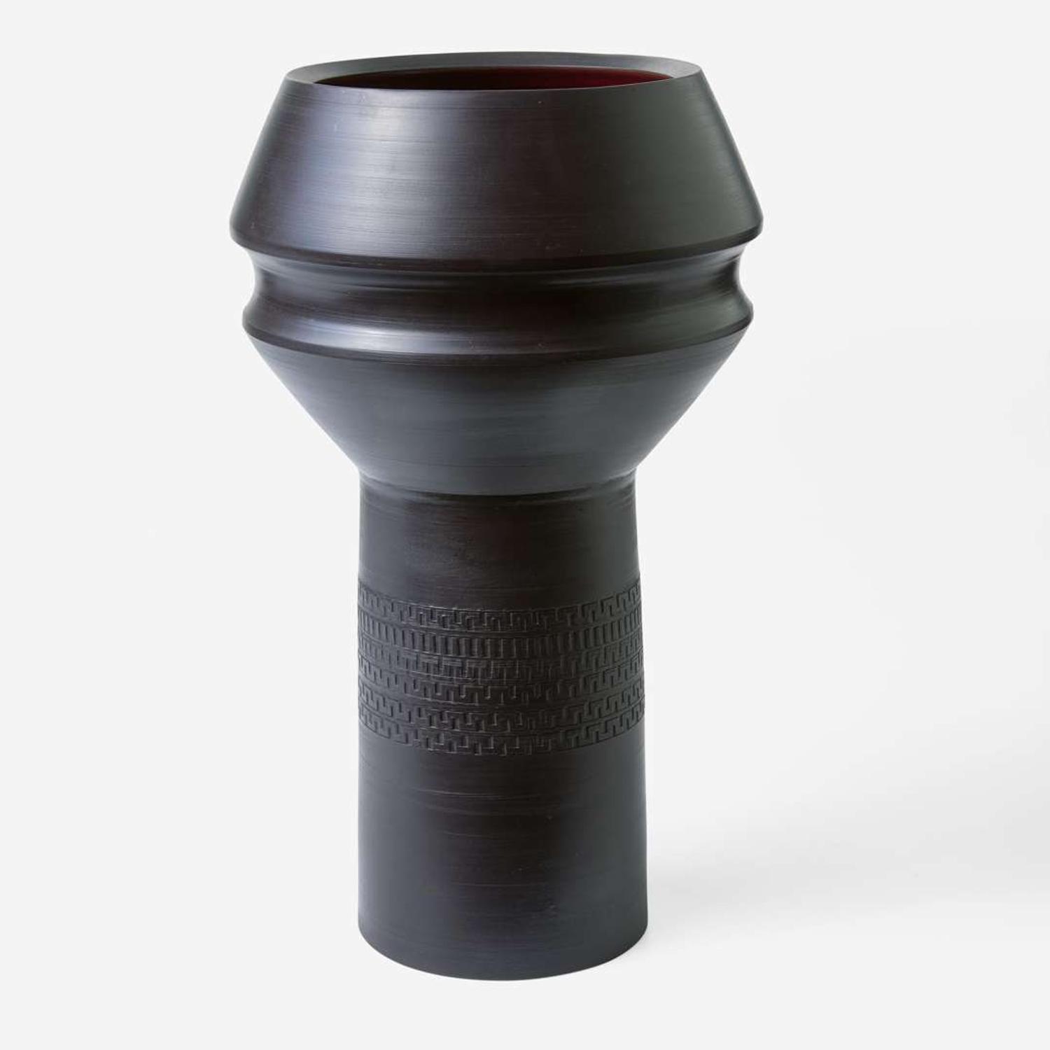 A Wedgwood Black Basalt Studio Pottery Vase by David Puxley (b 1943) UK, 1960s