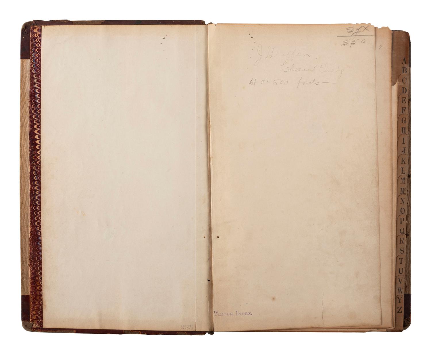 [NATIVE AMERICAN] -- [OKLAHOMA TERRITORY]. Manuscript ledger from trading post at Cloud Chief, Oklahoma Territory, with detailed purchase records for members of the Cheyenne and Arapaho Tribe, ca 1903-1904.